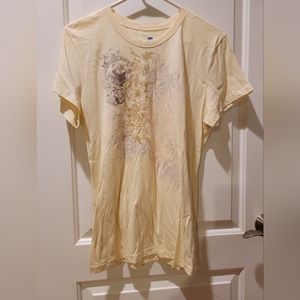 GAP Juniors Cream Graphic T-Shirt Size XL